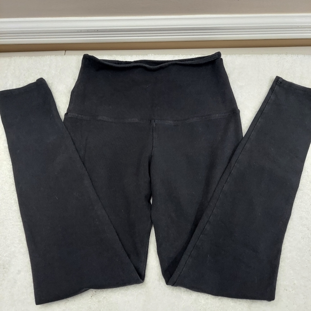 Women's SOLOW fold over black leggings.Small